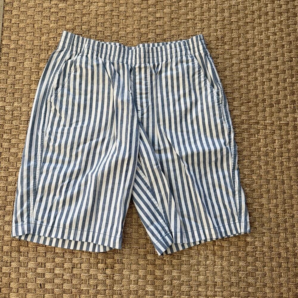 Lands’ End Blue And White Stripe Shorts Women’s Size 8 Mid Rise